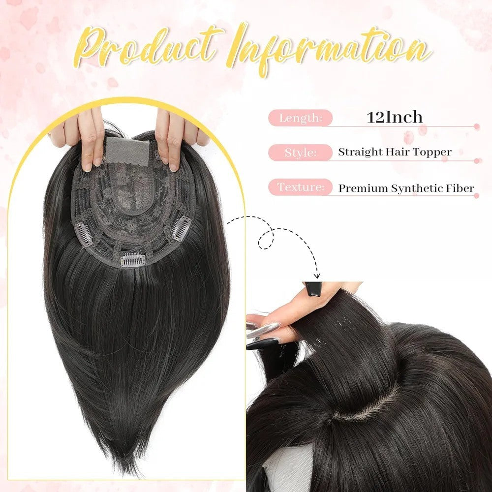 Ms Taj Hair Topper 12 Inch Hair Toppers for Women with Thinning Hair Black NEW