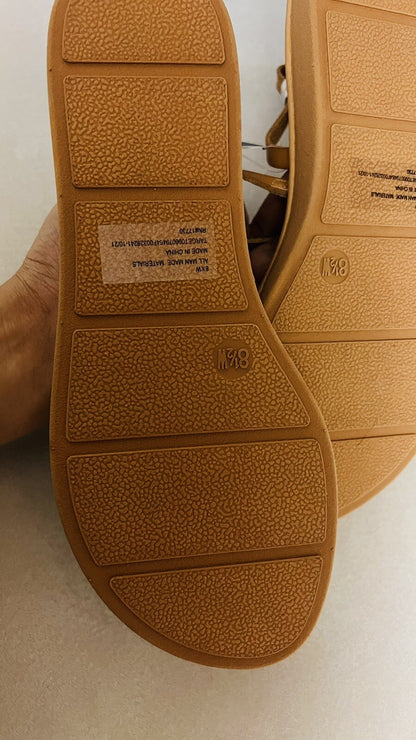 Women's Universal Thread Tommie Flat Sandals Tan Size 8 1/2