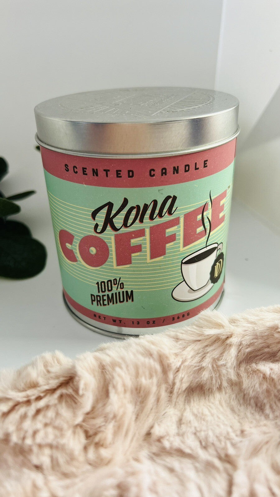 KONA COFFEE Single Wick Decorative Tin Candle 13 Oz