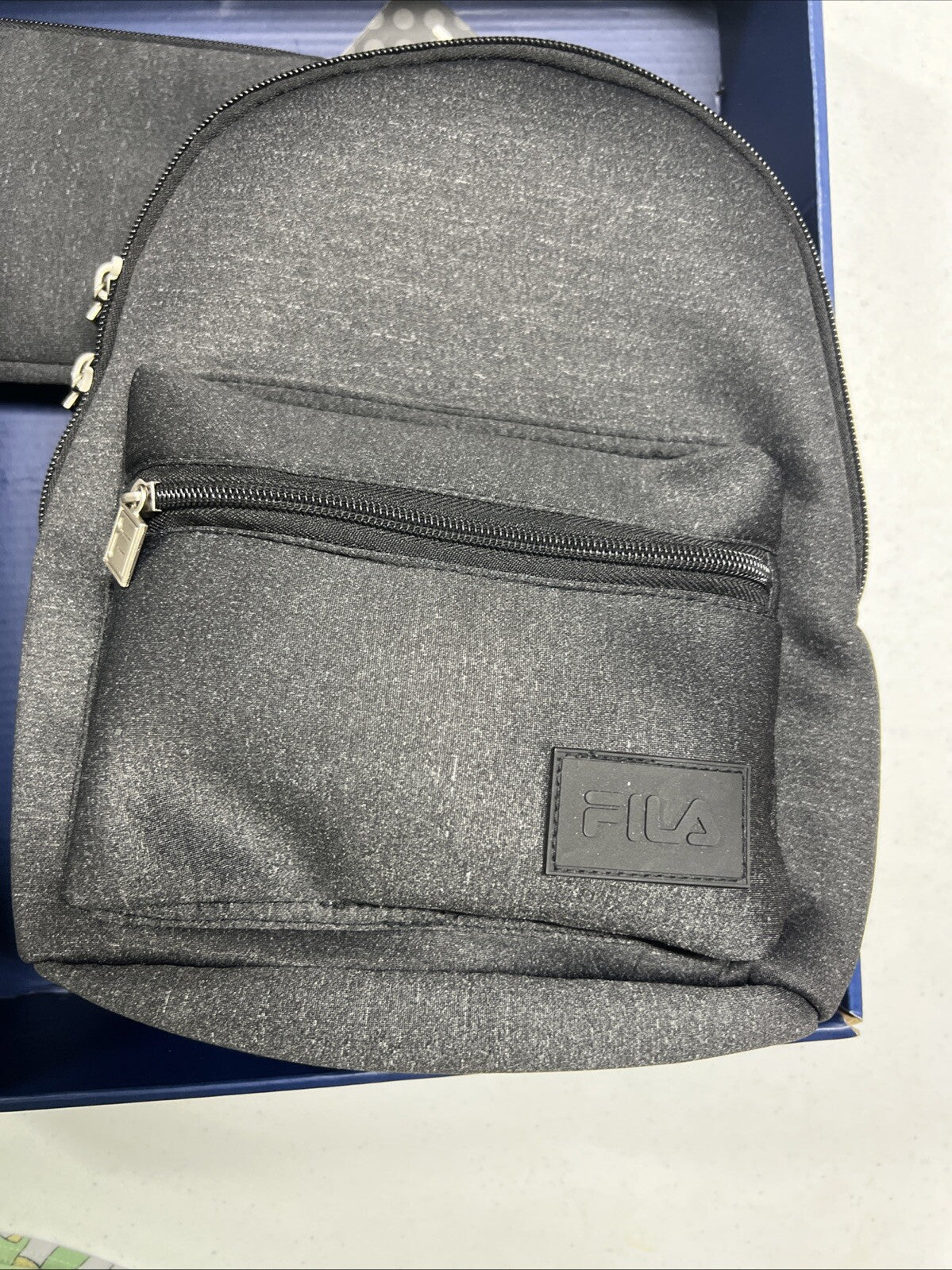 Fila Unisex Lilandra Backpack Gray Black With Pouch Medium 3-pc Set Backpack NWT