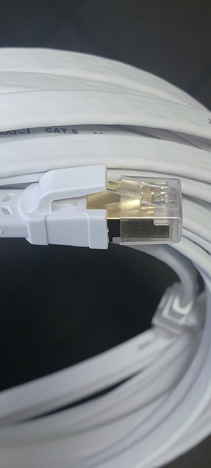 Ethernet Cable Cat6 Flat 50 feet White with Cable Clips,jadaol Network Cat 6 New