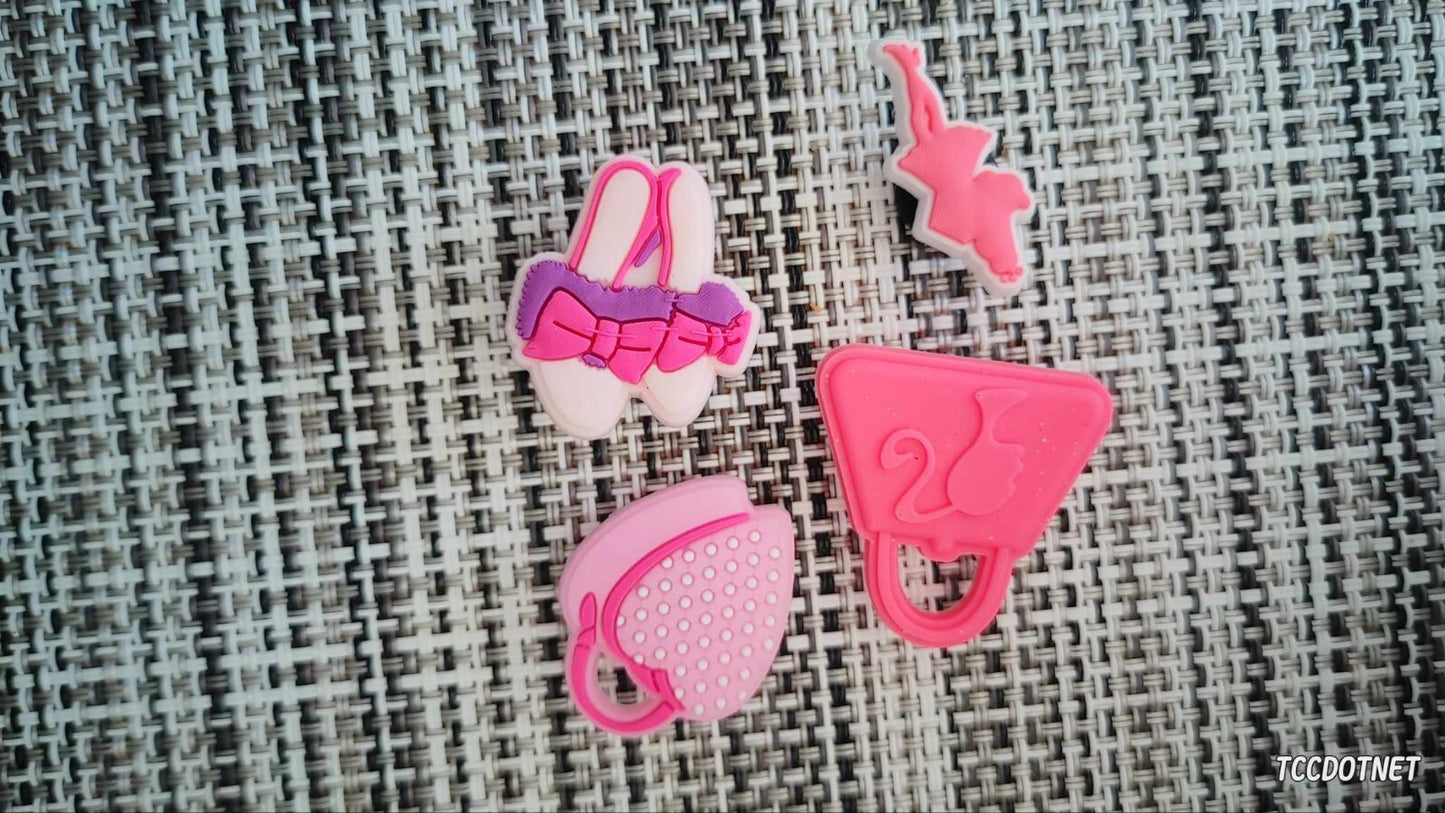 Barbie Movie Set Crocs Shoe Charms Jibbitz Girl Pink Car Heel NEW ( Pls Choose)