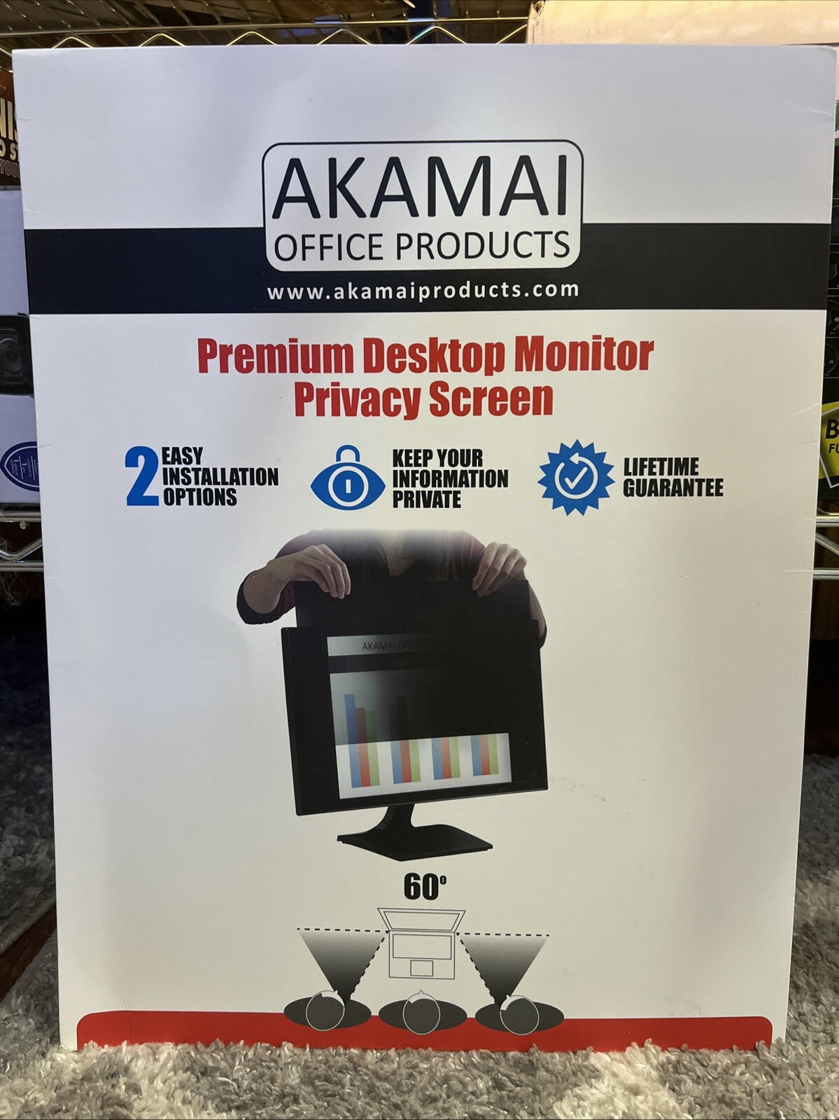 Akamai Desktop Privacy Screen Security Filter 20.1'' 4:3 New