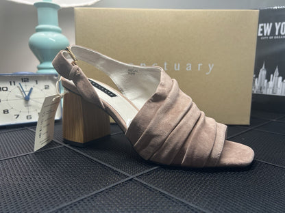 Sanctuary Regal Slouchy Asymmetric  Desert Taupe Sz 8.5 Wood Block Heel MSRP$139