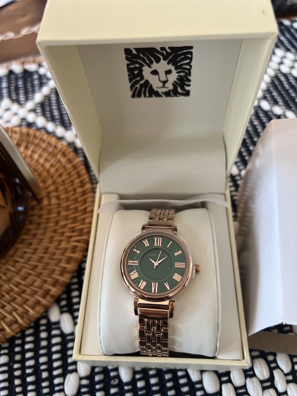 Anne Klein Women's AK/2158GNRG Rose Gold-Tone Bracelet Watch NEW in BoX