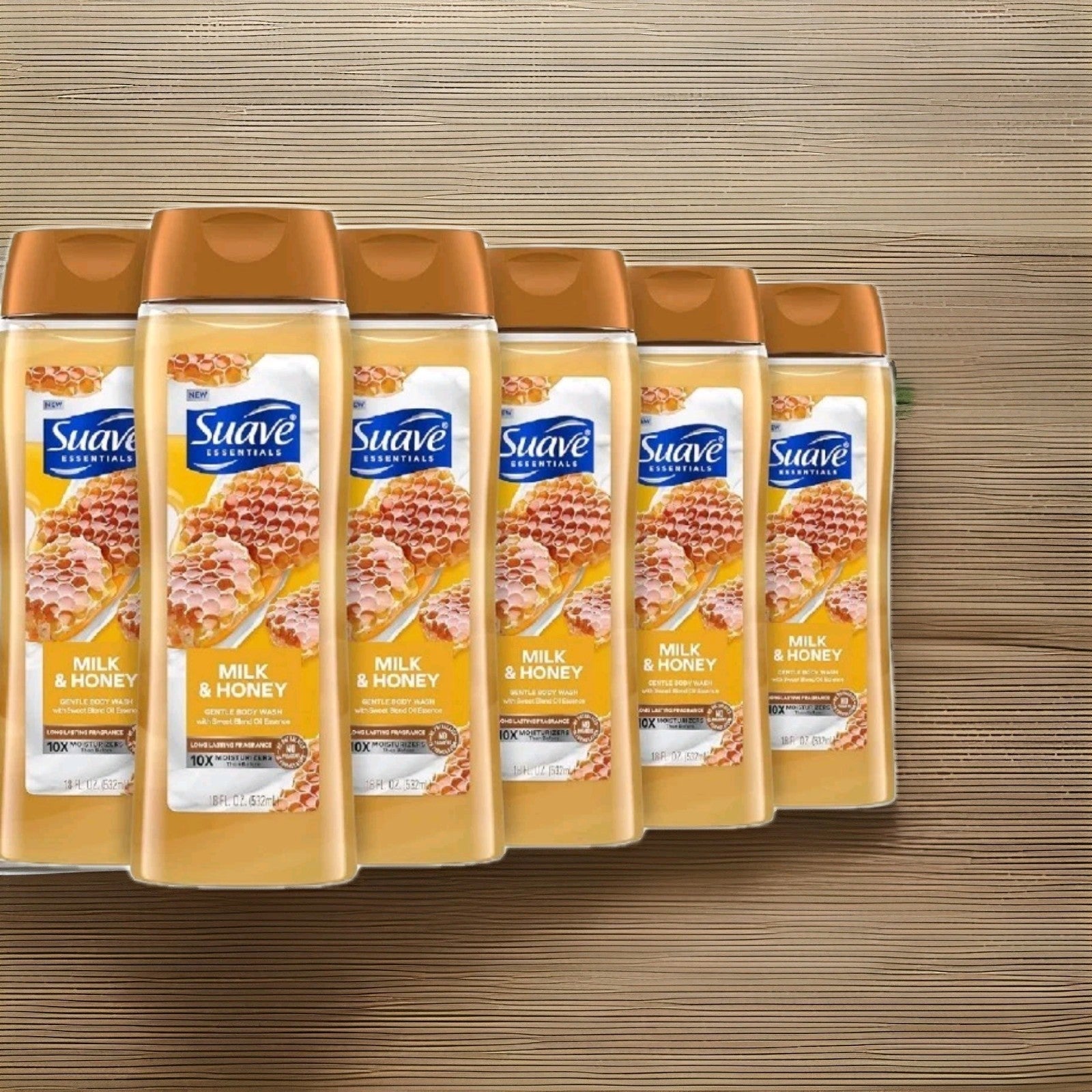 Suave Moisturizing Body Wash, Milk & Honey /18 Oz Pack of 6