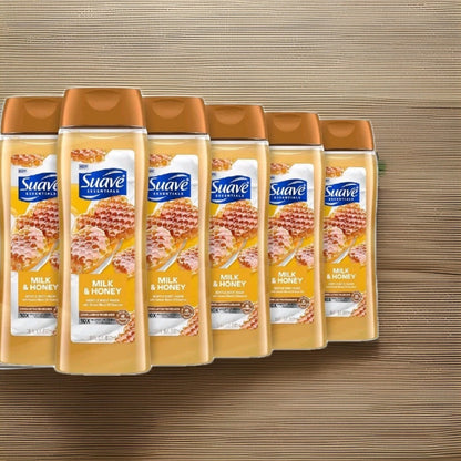 Suave Moisturizing Body Wash, Milk & Honey /18 Oz Pack of 6