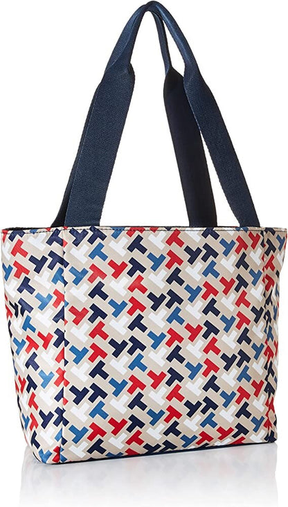 Tommy Hilfiger Handbag Tote with Pouch Multi Print Nylon SRP $138