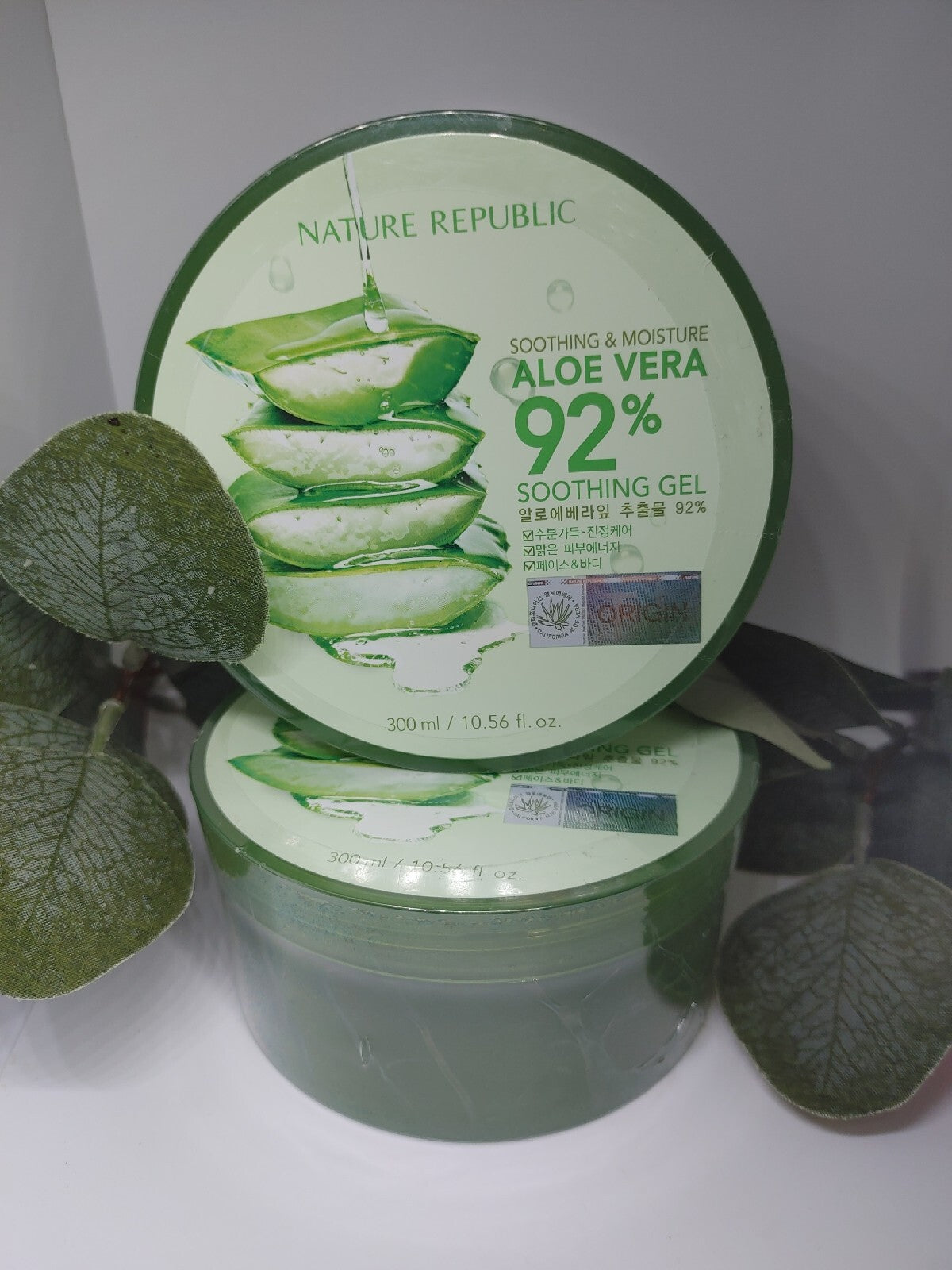 NATURE REPUBLIC Aloe Vera Soothing Gel 300 mL (10.56 fl. oz.) 2 jars