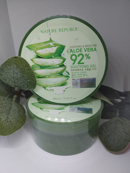 NATURE REPUBLIC Aloe Vera Soothing Gel 300 mL (10.56 fl. oz.) 2 jars