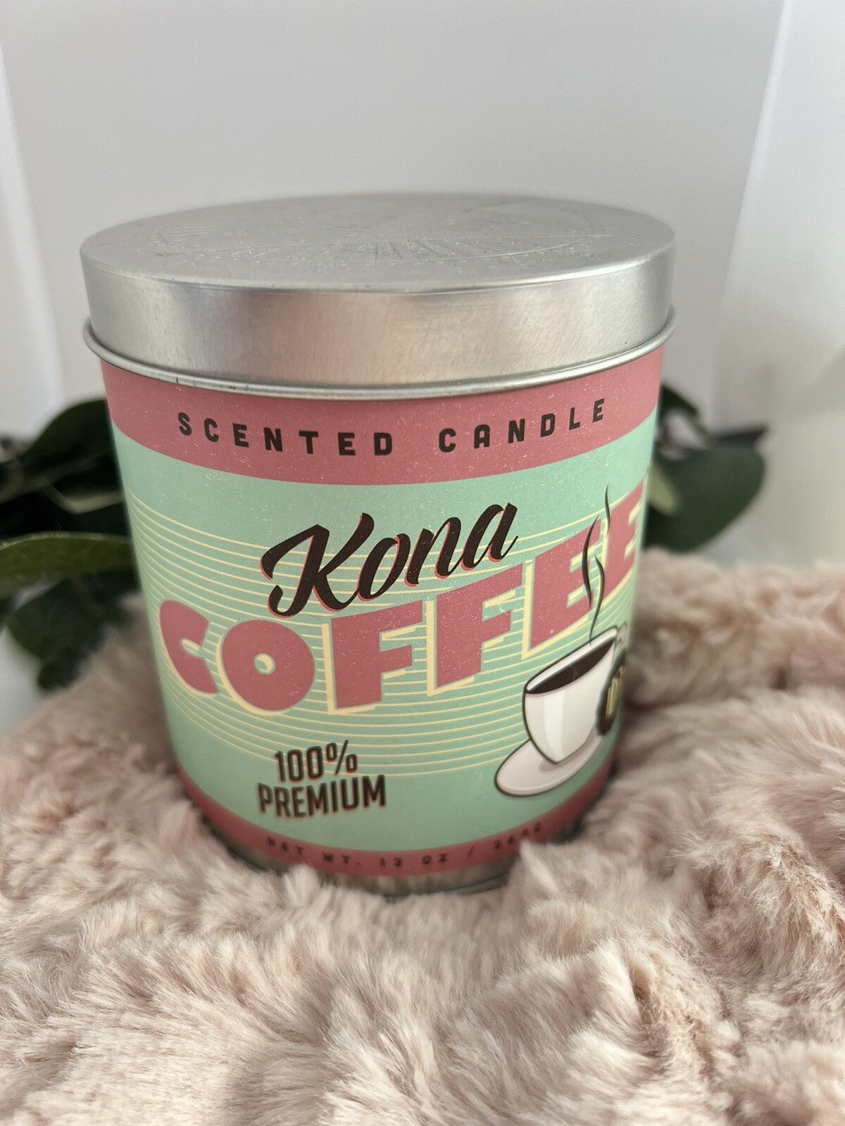 KONA COFFEE Single Wick Decorative Tin Candle 13 Oz