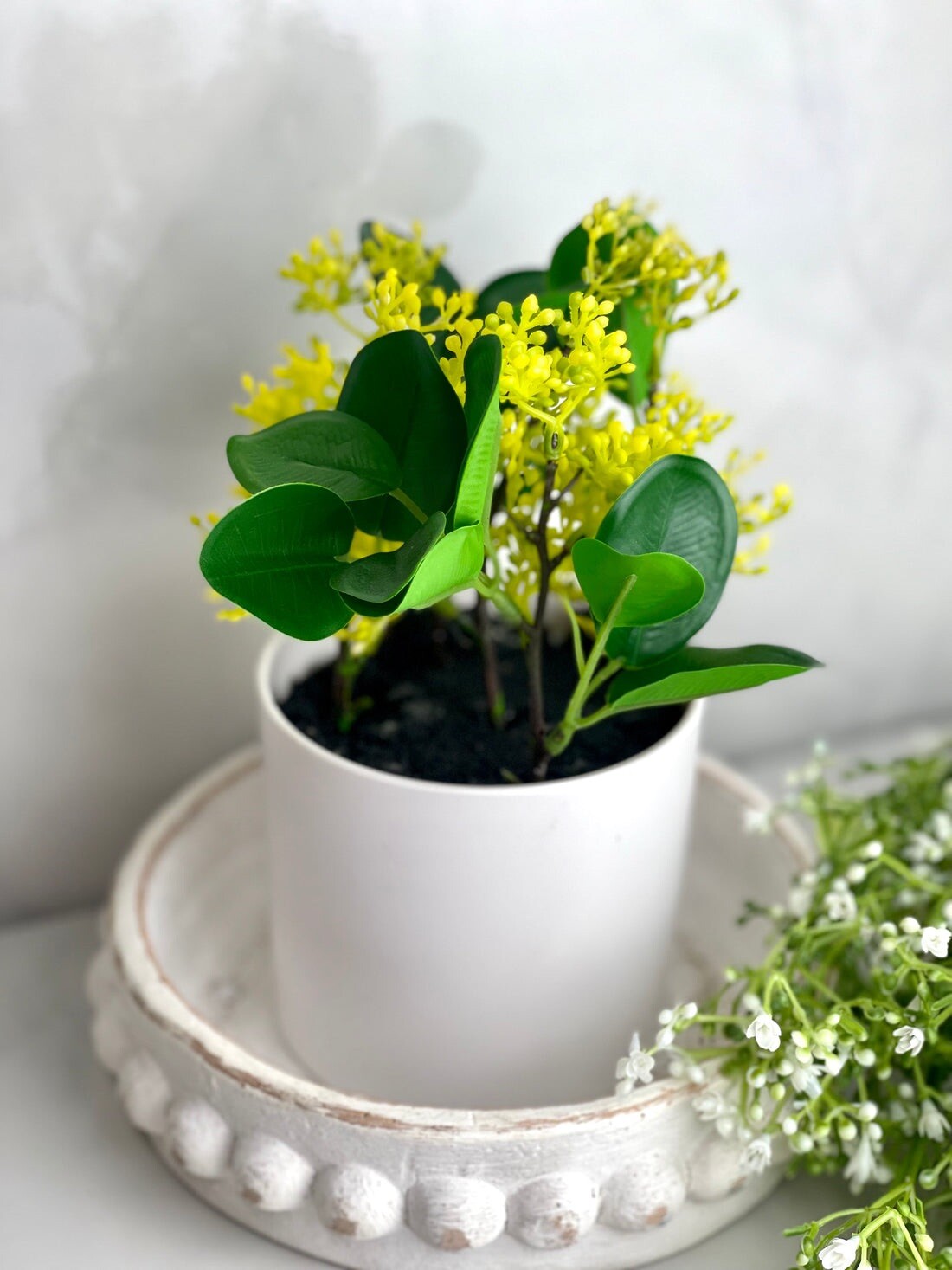 Threshold Potted Faux 7” Seeded Decorative  Indoor Plant Set of 2 New