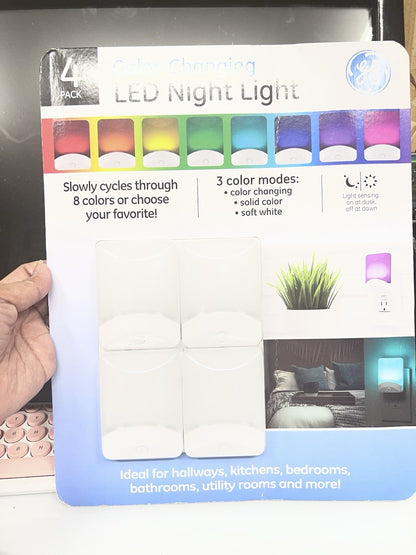 (4) GE Color Changing LED Auto On/ Off Night Light