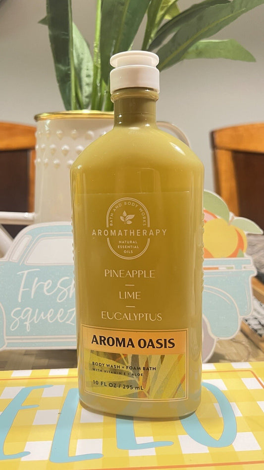 Bath Body works Aromatherapy OASIS Pineapple Lime Eucalyptus Foam Bath New