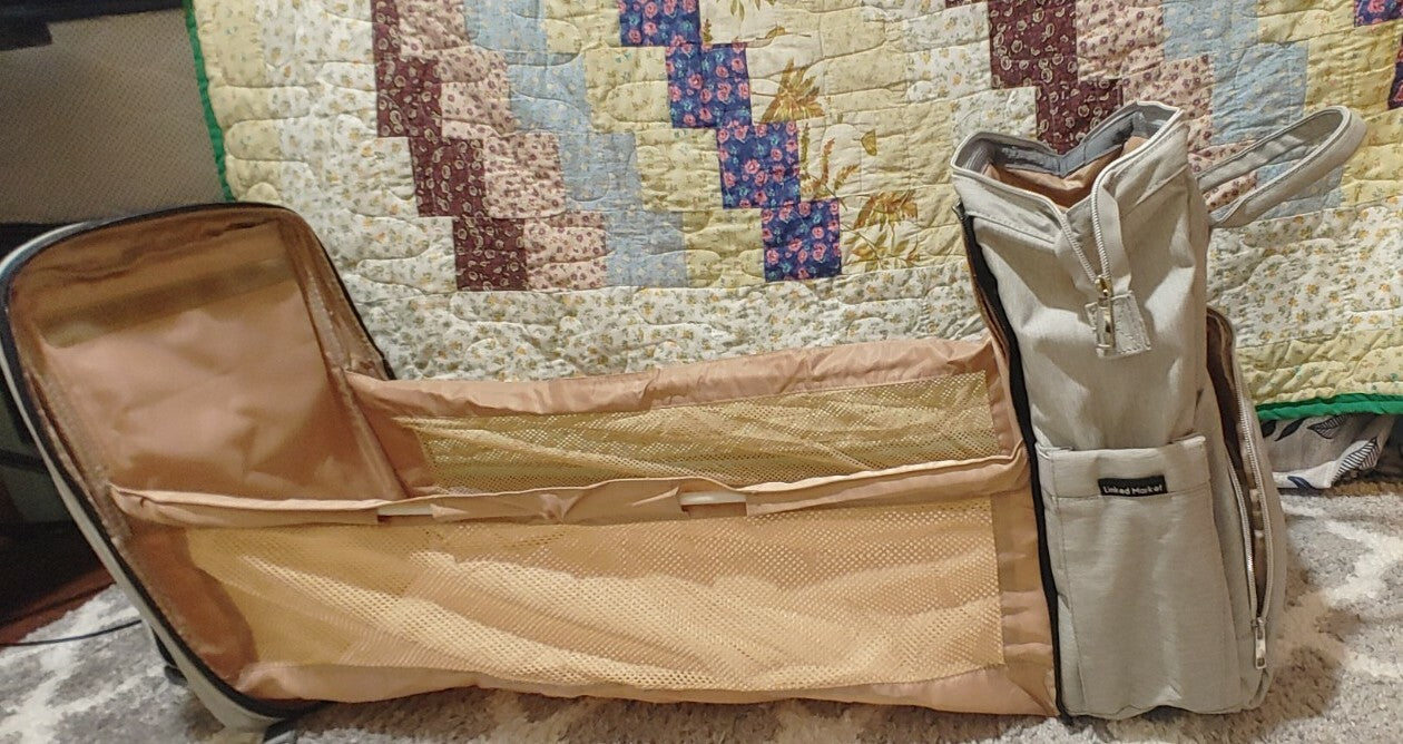 Linked Market 3in1 Diaper Bag Backpack with Changing Station, Travel Bassinet 