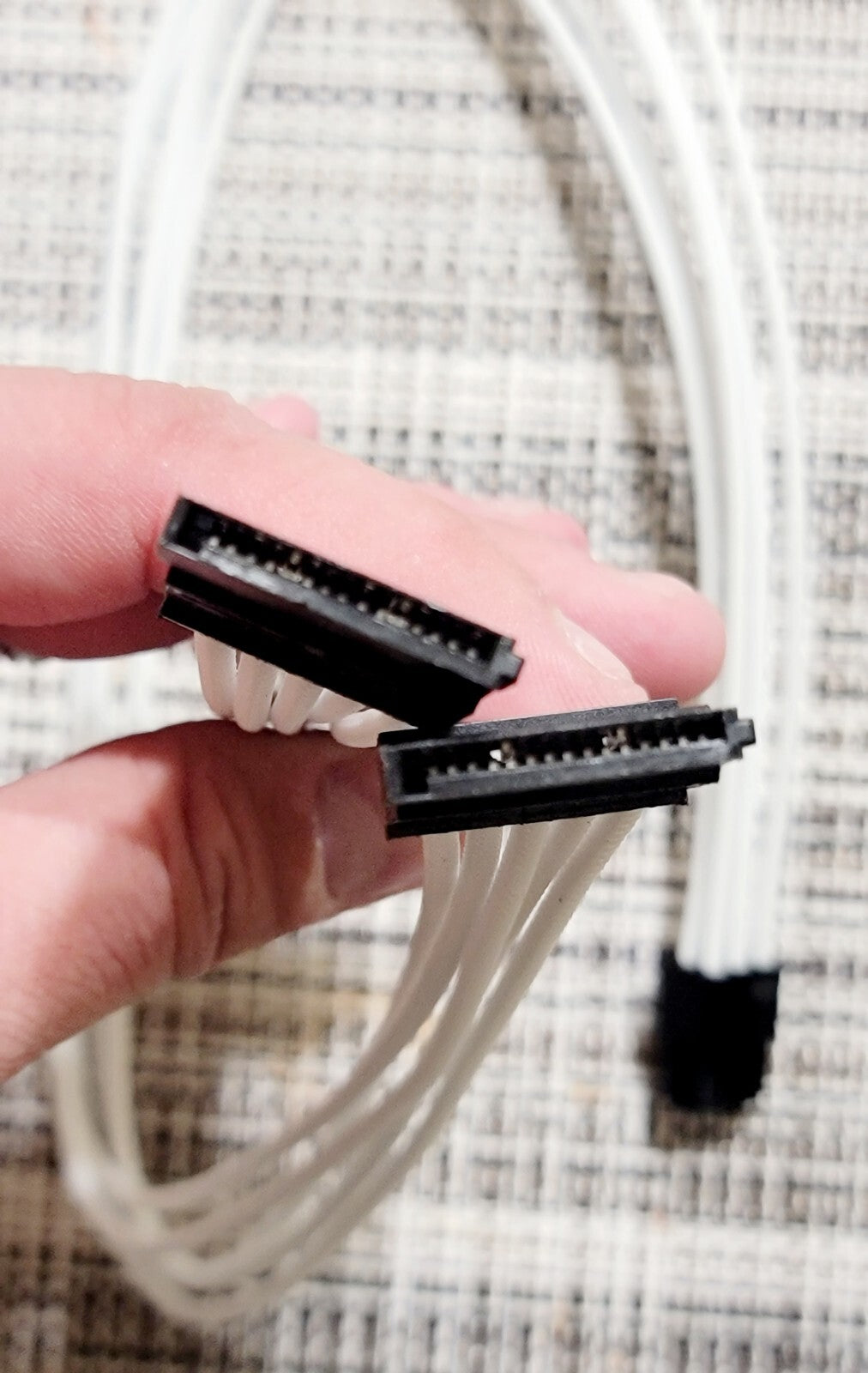 PSU Extension Cable PC Power Supply Cable, Soft Nylon Braided White