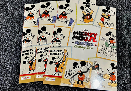 Disney Mickey Mouse Bendon 2018 Vintage Memories Coloring Book 3pcs New)
