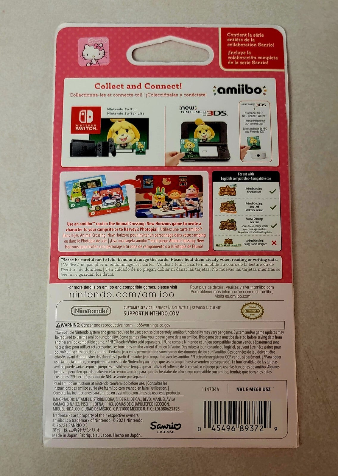 New Nintendo amiibo Animal Crossing Sanrio Collaboration Pack - 6 Cards Pack