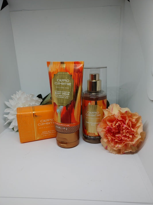 Bath & Body Works Calypso Clementine Mist Mini Travel 2.5 oz , Body Cream +Soap