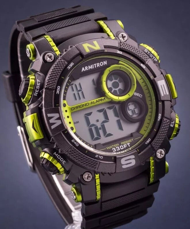 Armitron Pro Sport watch. Acrylic case Stainless steel Water resistant to 330ft.