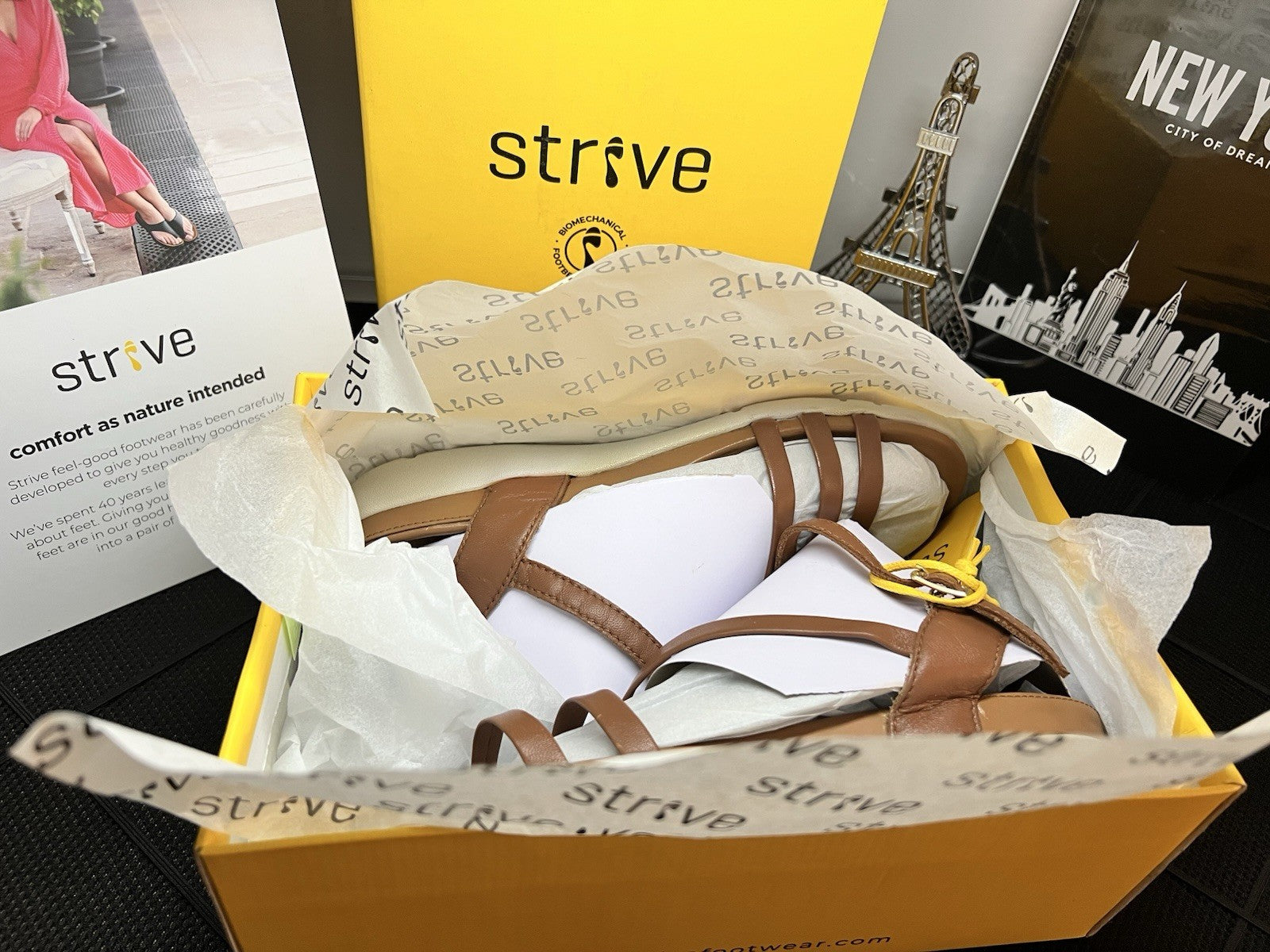 Strive Women's Anguila Sandal Tan  - 23121T, Tan Size 9 New in Box