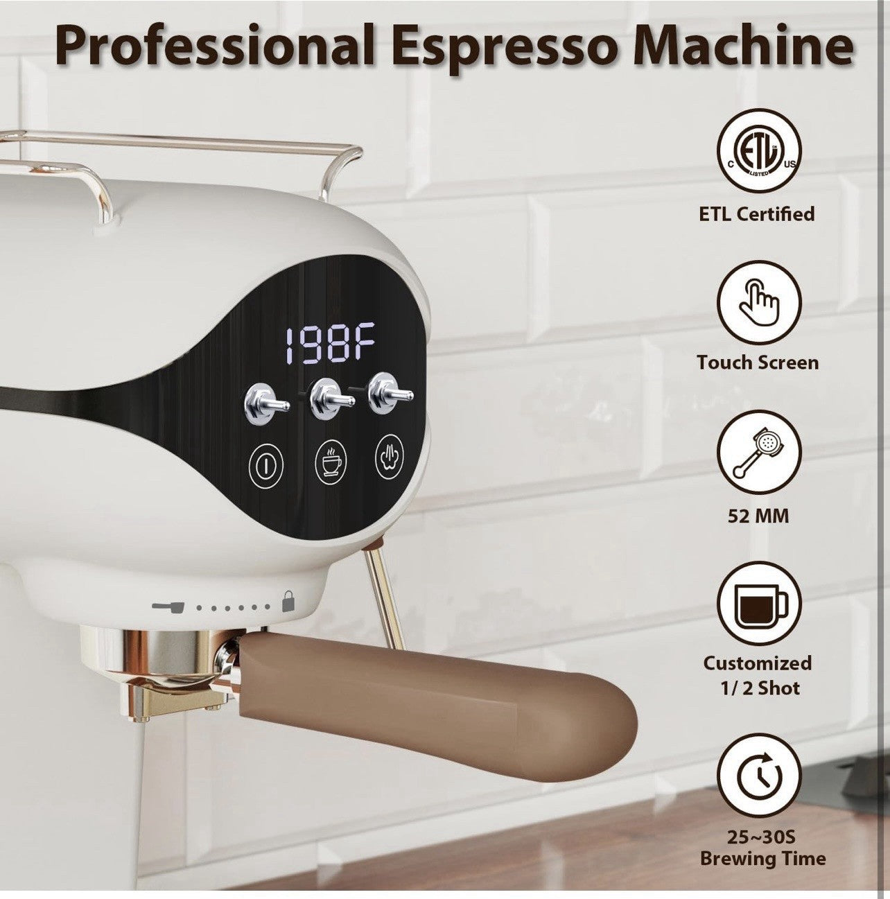 Nesskoko Espresso Machine, 20 BAR Pump Temperature Control Open box. See photos