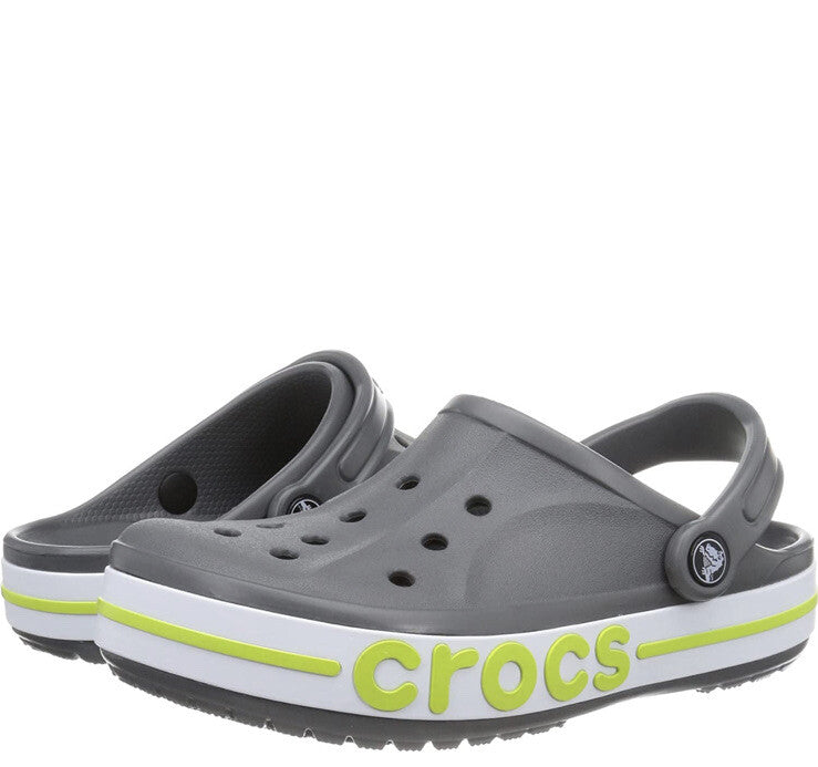 Crocs Unisex-Adult Bayaband Clogs Charcoal/Volt Green M5/ W7 w/ Free Jibbits🚀🎮
