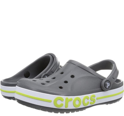 Crocs Unisex-Adult Bayaband Clogs Charcoal/Volt Green M5/ W7 w/ Free Jibbits🚀🎮