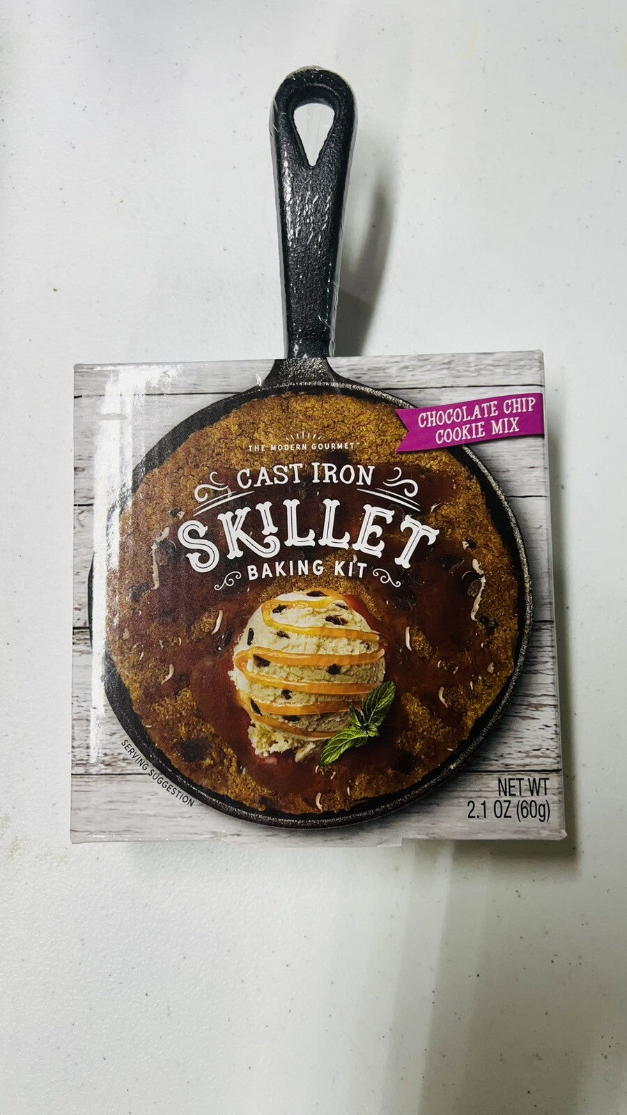 The Modern Gourmet Cast Iron Mini Skillet Baking Kit Chocolate Chip 2.1 Oz