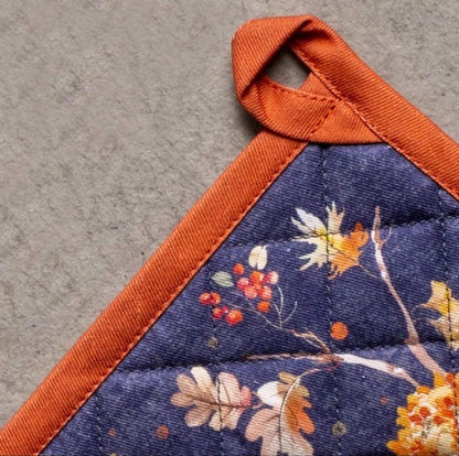 Oven Mitt & Pot Holder Set Maison d'Hermine 100% Cotton 7.5"x13" & 8"x8"