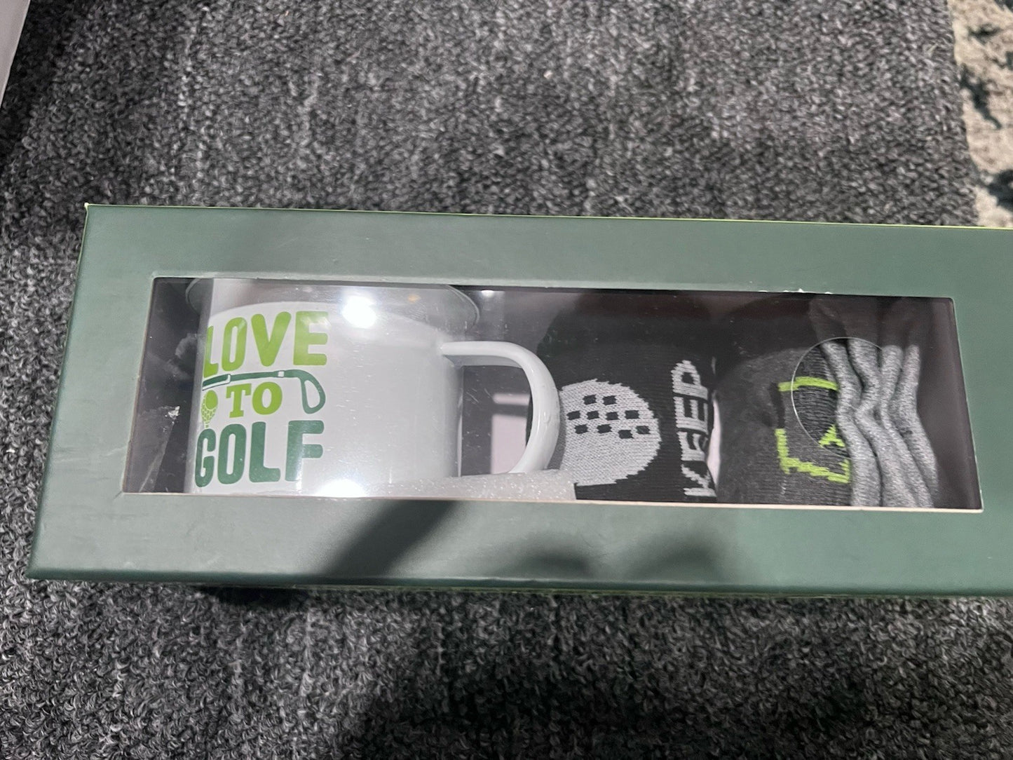 Golf Lover’s Gift Mug & Sock Set Crew Socks Men’s 10-13 - New in a Box 