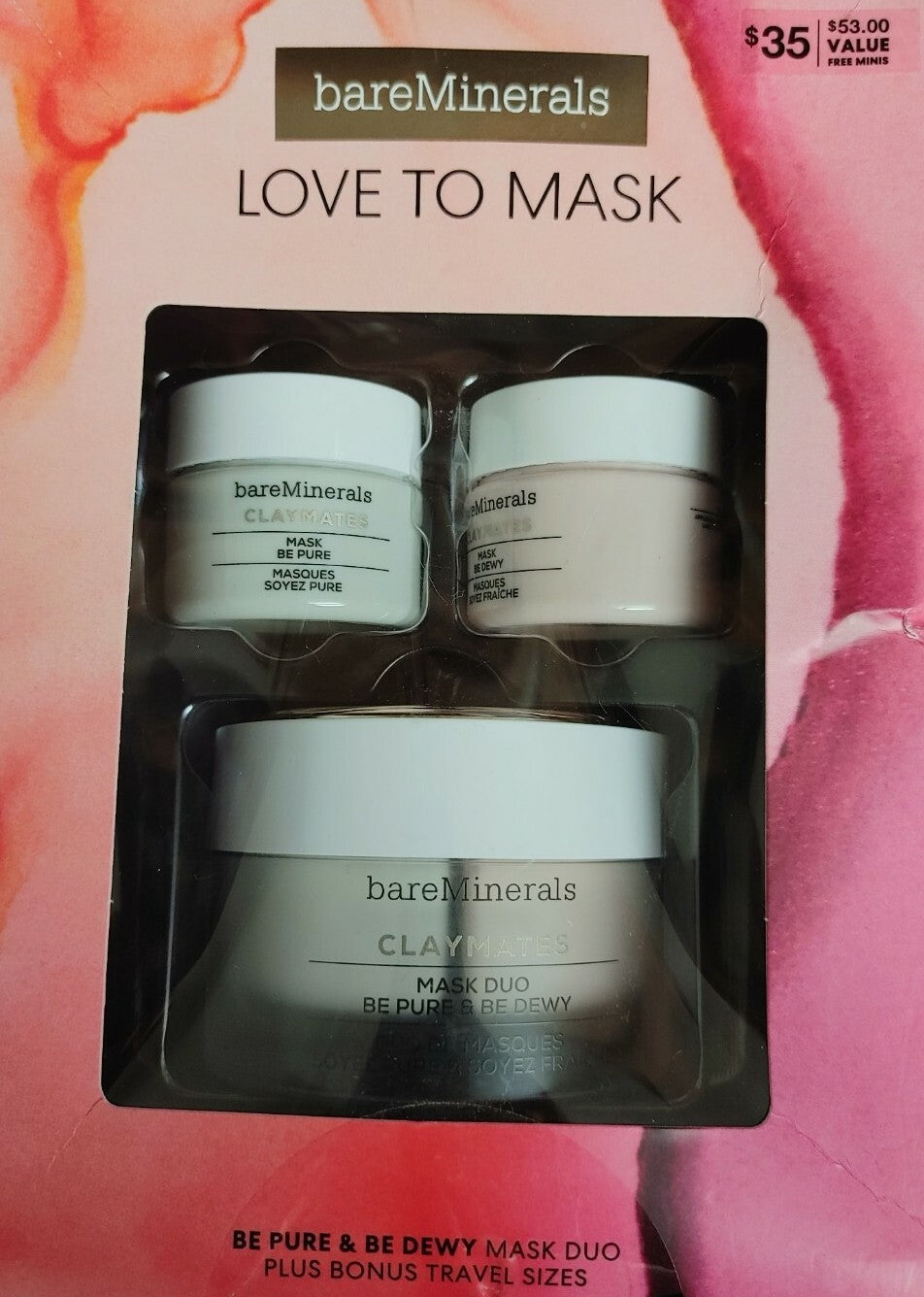 bare Minerals LOVE TO MASK Claymates Be Pure & Be Dewey Mask Duo (2.04oz each) 