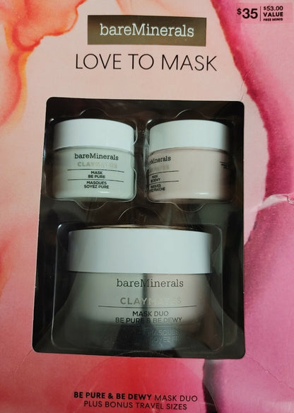 bare Minerals LOVE TO MASK Claymates Be Pure & Be Dewey Mask Duo (2.04oz each) 
