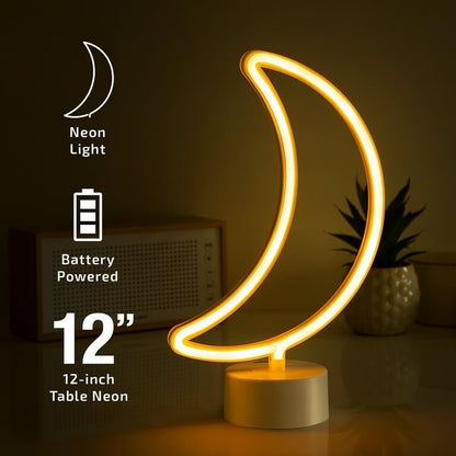 Moon Neon Sign - Moon Neon Light for Bedroom, Desk, Table Decorations NIB