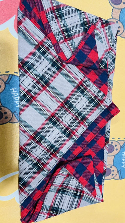 4 Christmas Plaid Dog Bandana For Christmas Holidays
