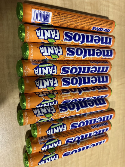 MENTOS FANTA ORANGE Flavor Chewy Dragees Candy Sweets 10-Pk (37.5g)