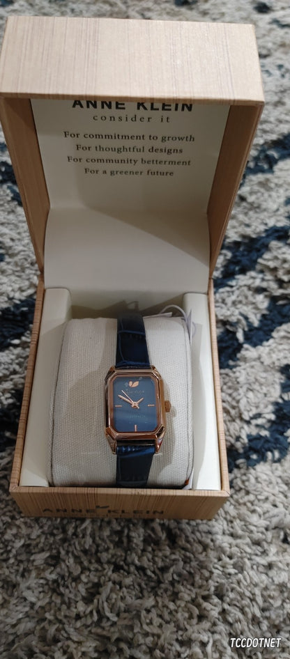 Anne Klein Women's Sustainable Leather Strap Watch Consider it MSRP $89.00