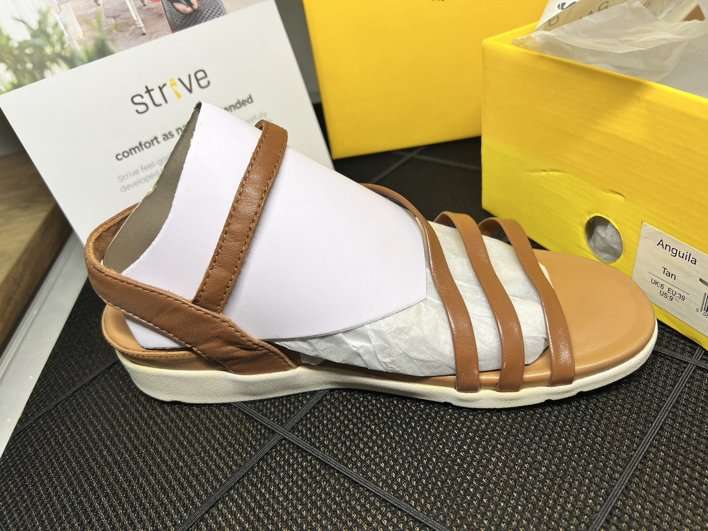 Strive Women's Anguila Sandal Tan  - 23121T, Tan Size 9 New in Box