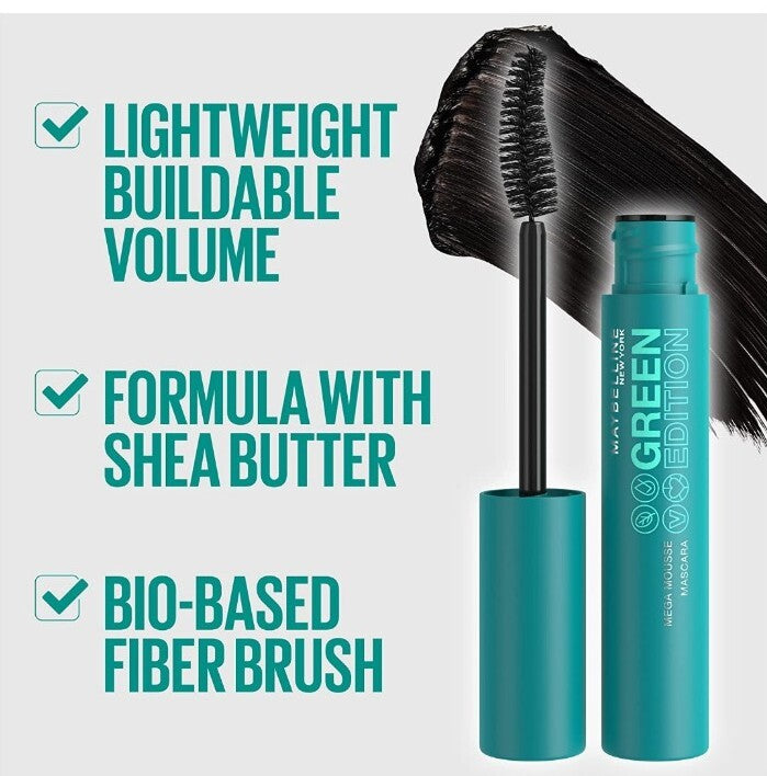 Maybelline Green Edition Mega Mousse Mascara #001 Blackest Black