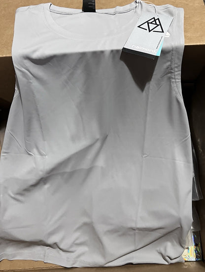 Haimont Men's Workout Tank Top Dry Fit UPF 50. 1 Black and 1 Gray. Size - L