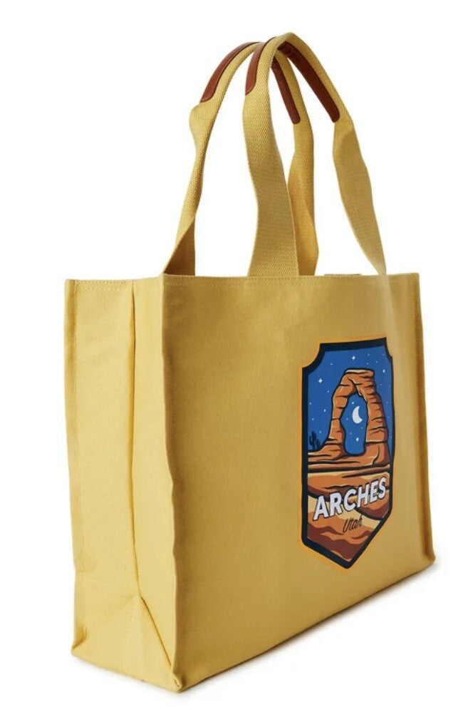 National Parks Women's Arches Tote Bag Yellow NWT