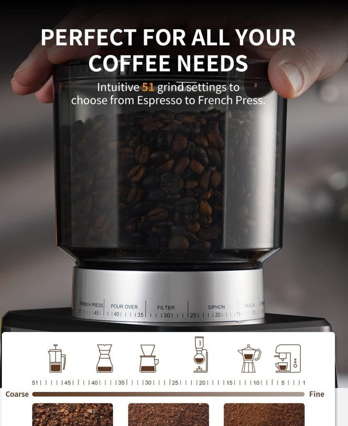 SHARDOR Conical Burr Espresso Coffee Grinder Electric  Anti Static Open box