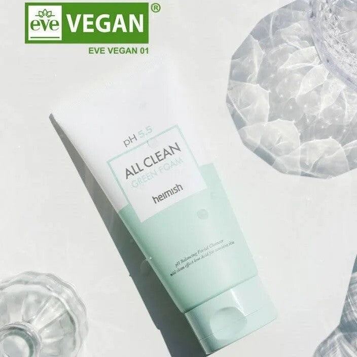 Heimish All Clean Green Foam Cleanser pH 5.5 / 150g  Vegan Cleanser NIB