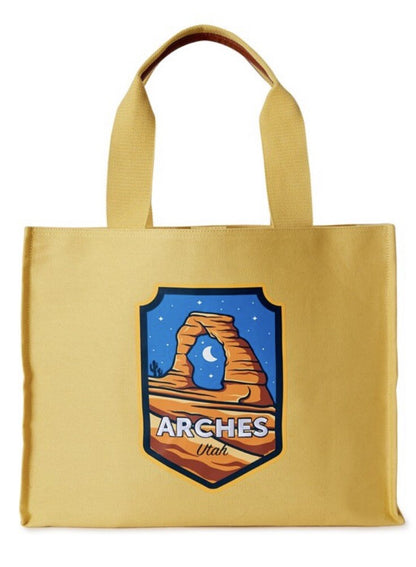 National Parks Women's Arches Tote Bag Yellow NWT