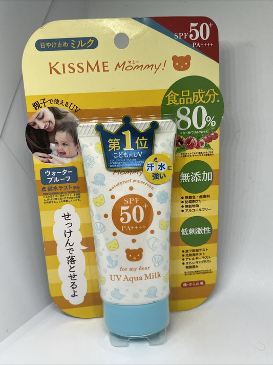 Isehan Kiss Me MOMMY UV Aqua Milk Sunscreen SPF50+ PA++++ 50g, Made in Japan