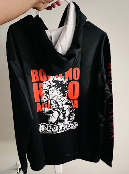 My Hero Academia Pullover Hoodie Black MEDIUM New (see Description)