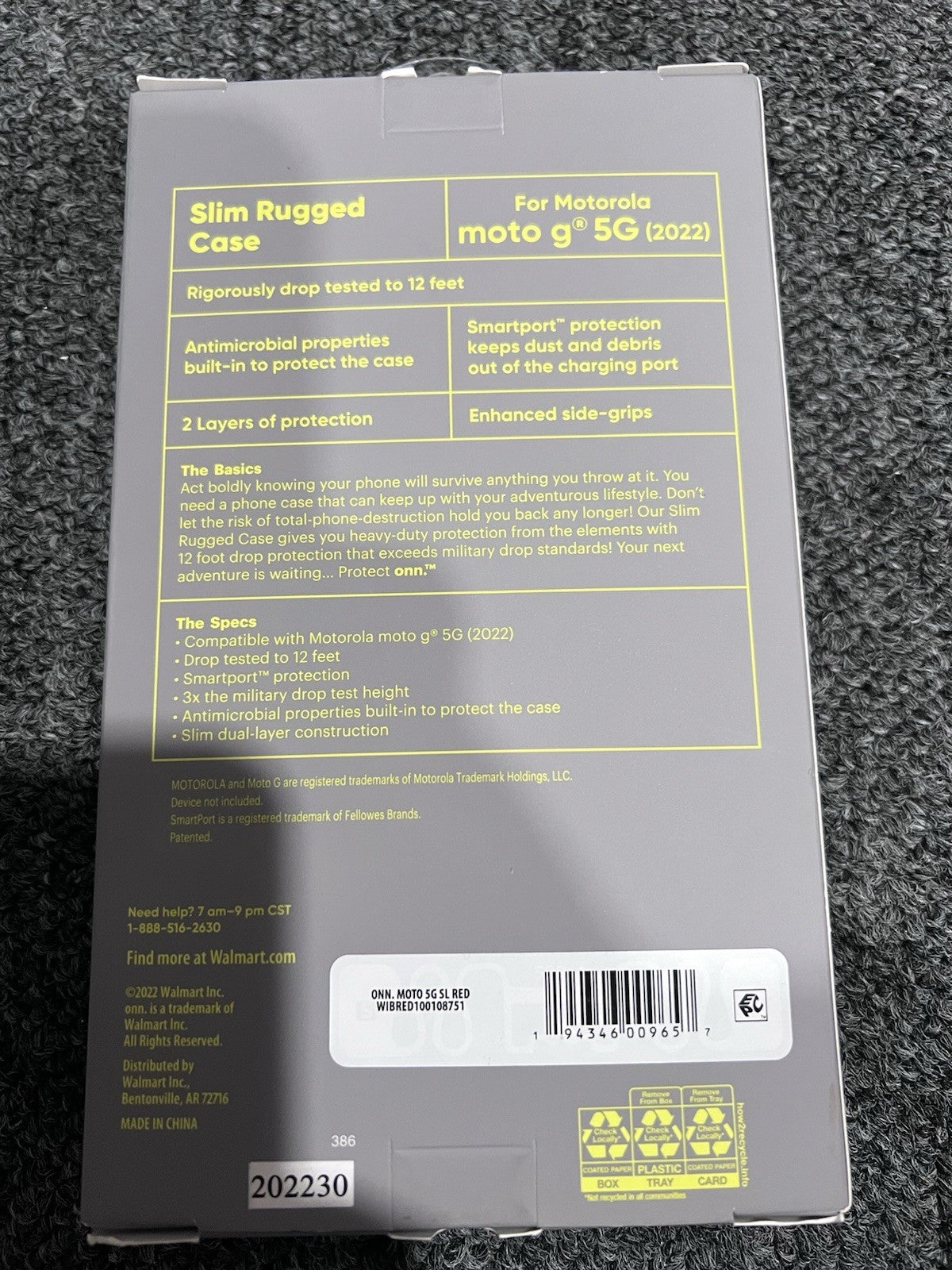 NEW PROTECT ONN RUGGED CASE MOTOROLA MOTO G* 5G  (2022) PHONE DROP TESTED 12'