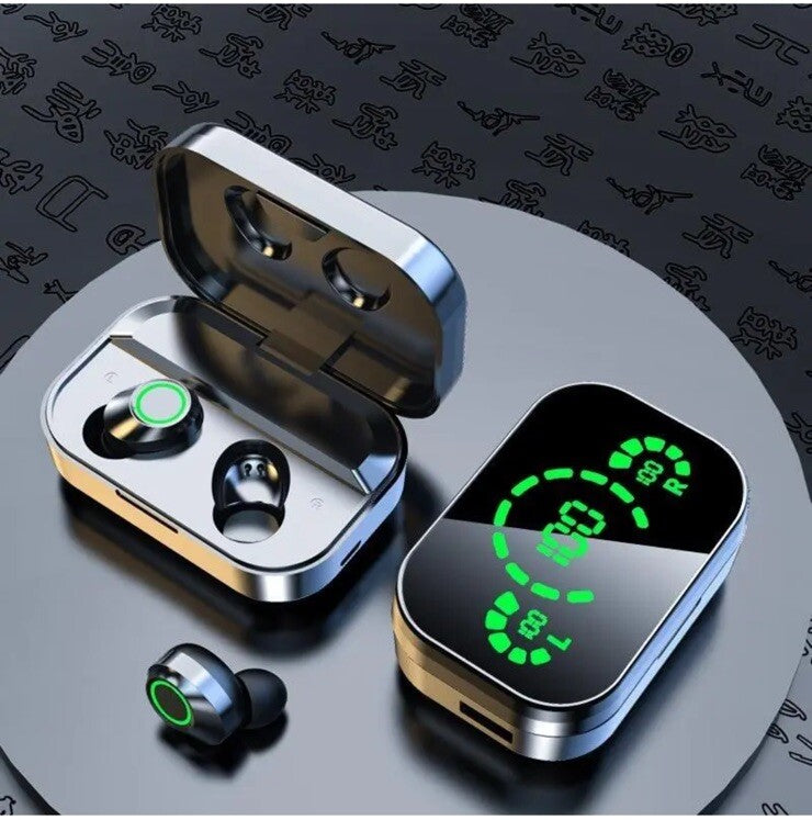 YD03 Wireless Bluetooth In Ear Headset Large Screen Smart Digital Display NIB