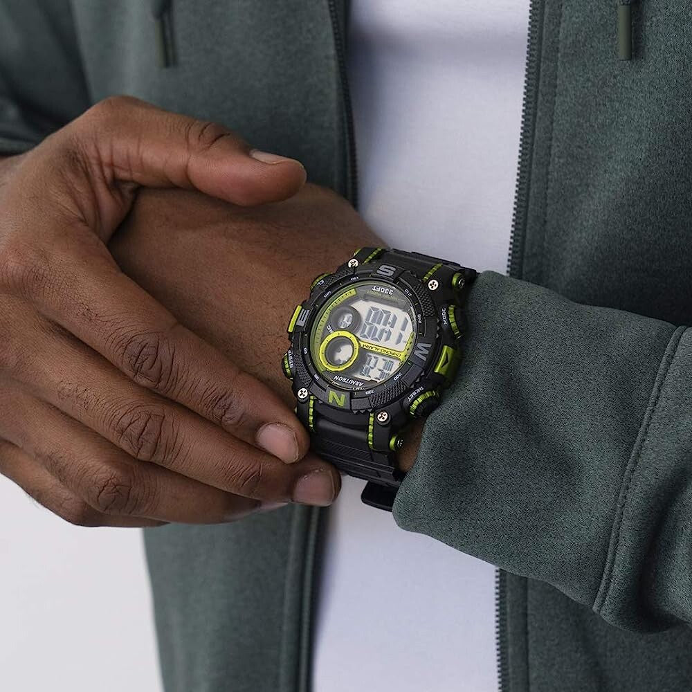 Armitron Pro Sport watch. Acrylic case Stainless steel Water resistant to 330ft.