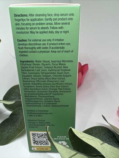 COLLAGEN SERUM Advanced Clinicals 1.75 oz INSTANTLY PLUMPS Dewy Glow